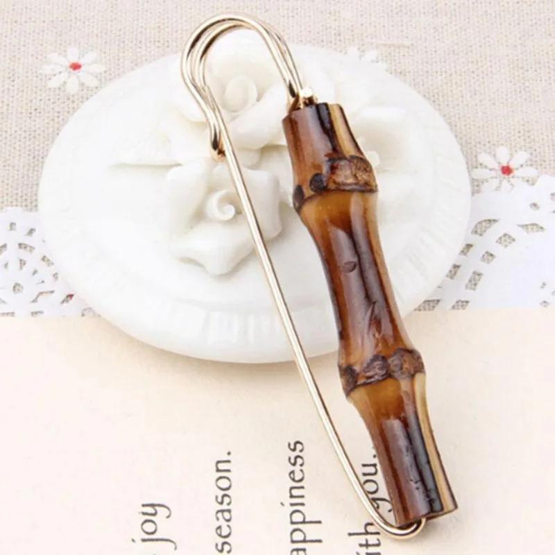 Fashion Shirt Suit Suit Bamboo Section Metal U-shaped Brooch Brooches for Women