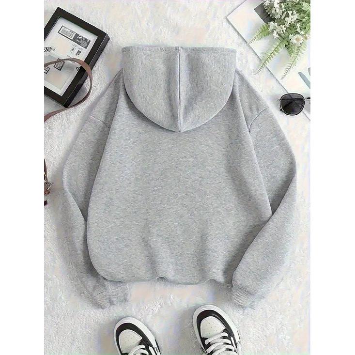 Women's Fashion Fleece Hoodie | Casual All-Season Christmas Cartoon Guinea Pig Print | Trendy Creative Style