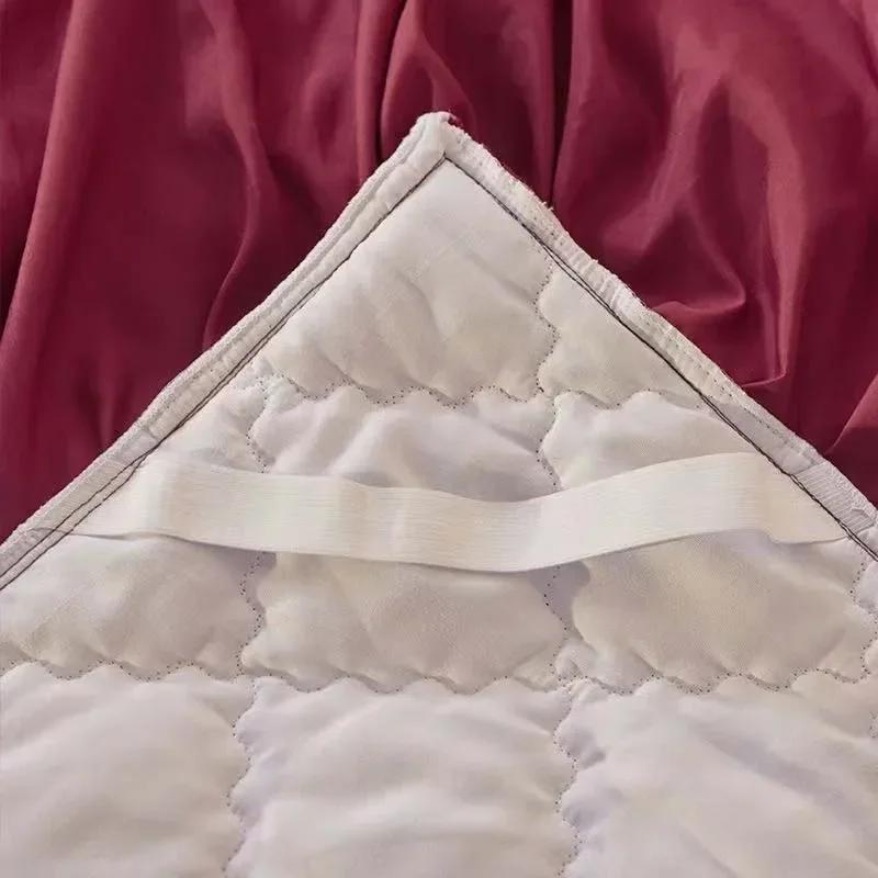Luxury Winter Fast Warm Velvet Bed Skirt Ultra Soft Thick Flannel Quilted Bed Sheet Non Slip Bed Cover Bedspread King Size
