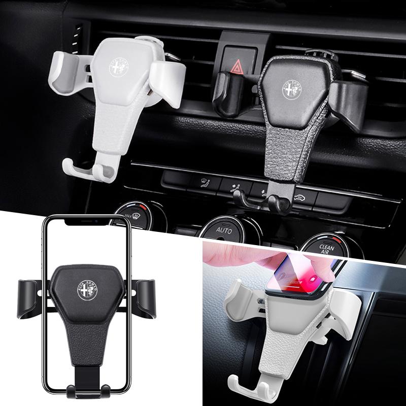 ULXMV1 Gravity Car Air Vent Clip Mount Mobile Cell Stand Smartphone GPS Support For Alfa Romeo 147 159 156 Giulietta Giulia Mito Spider