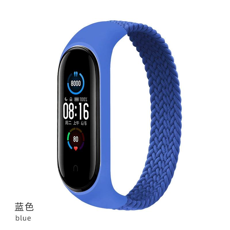 Браслет для Xiaomi Mi band 6 7 Ремешок Нейлоновый плетеный solo loop pulseira браслет Miband5 Ремешок на запястье ремешок Mi band 5 4 3 6 correa