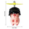 Bike Motor Accessories Pig with Propeller Helmet Broken Wind Rubber Pigs Toy Car Bicycle Pink Piggy Ornaments Handlebar Decor