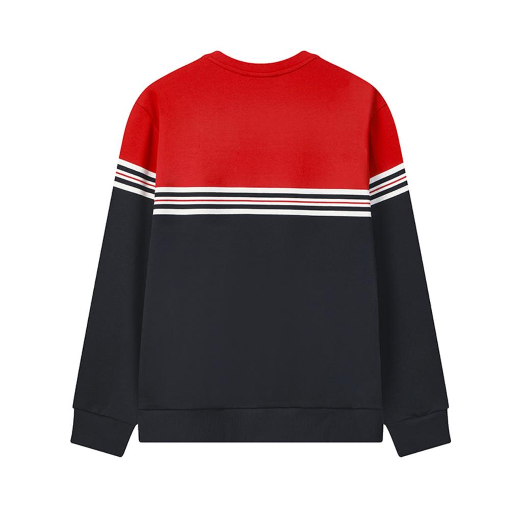 Fila Heritage Classic Модный колор-блок Удобный Универсальный Вязаный пуловер с круглым вырезом Толстовка Мужская толстовка Legendary-Blue F11M548202FNV