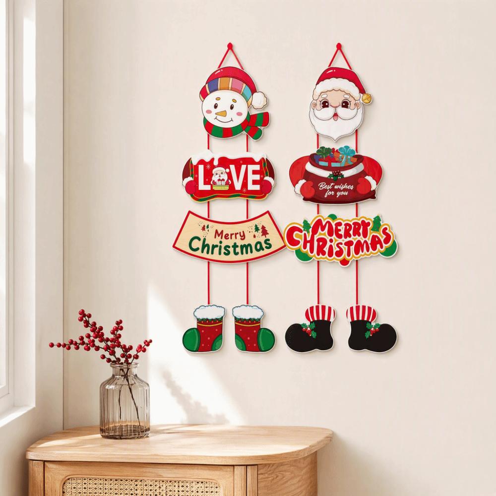 Santa Clause Merry Christmas Door Hanger Multicolor Christmas Tree Ornament  Home Decoration