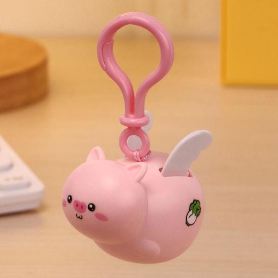 1/2Pcs Pig Keychain Pendant with Flapping Wings Pull String To Vibrate Fun Toy Decoration Kids Bag Pendant Car Keychain