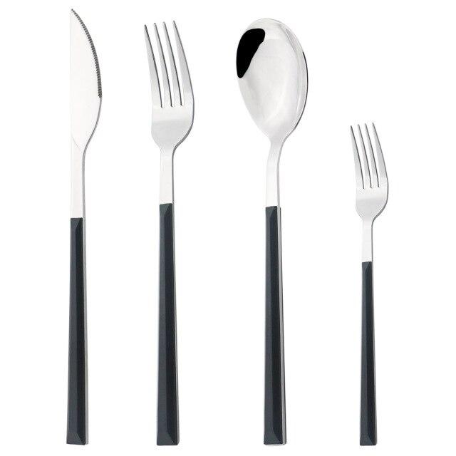 4 шт. золотой набор столовых приборов из нержавеющей стали, посуда с деревянной ручкой, глянцевый нож, вилка, ложка, набор кухонных столовых приборов в западном стиле