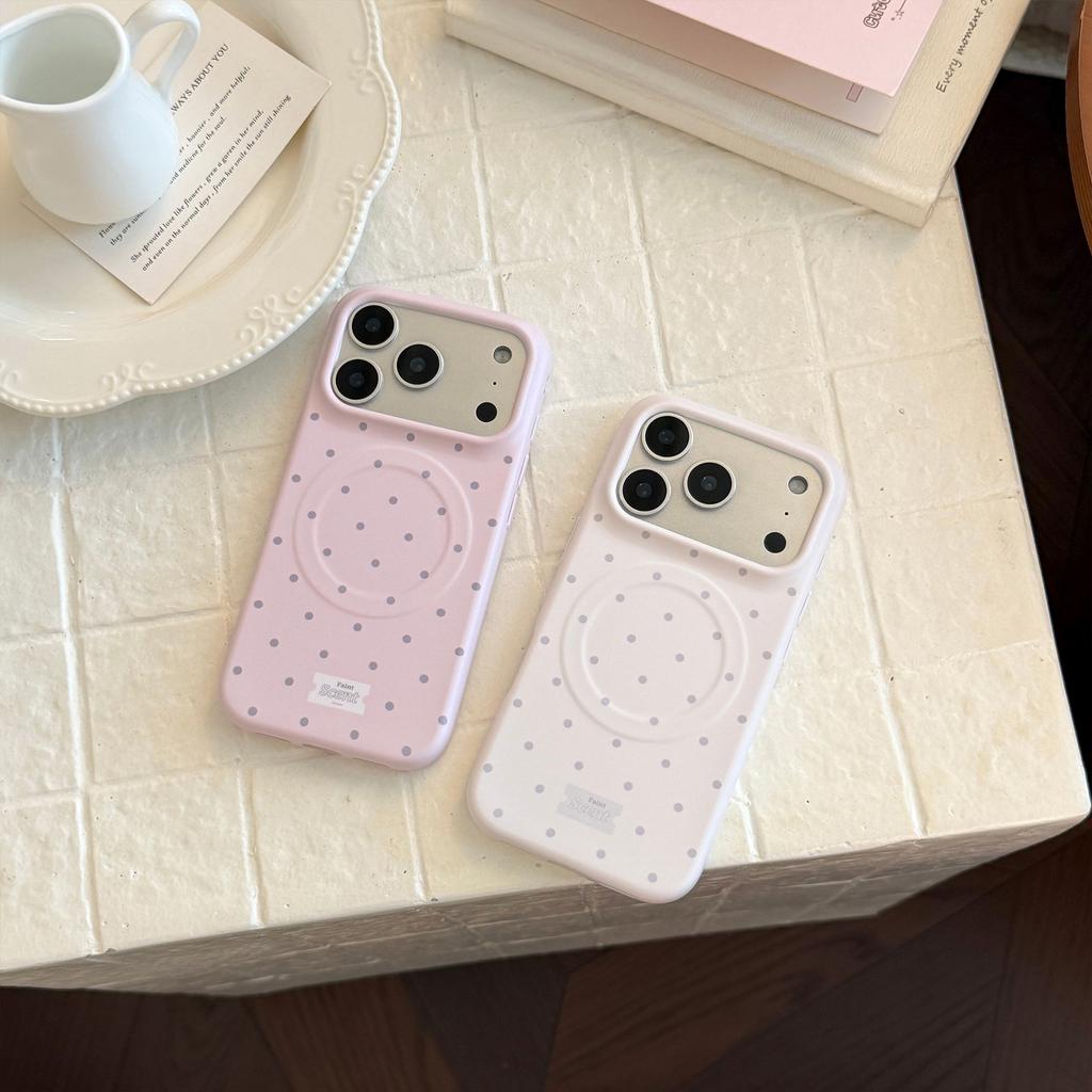Корейский мелкий горошек подходит для чехла для мобильного телефона iPhone17pm Apple 16 14 матовый 15 пленка противоударная 17 мягкое магнитное притяжение