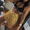 Bohemian Sequin Fringed Skirts Tassels Wrap Belts Show Dancer Skirt  Women