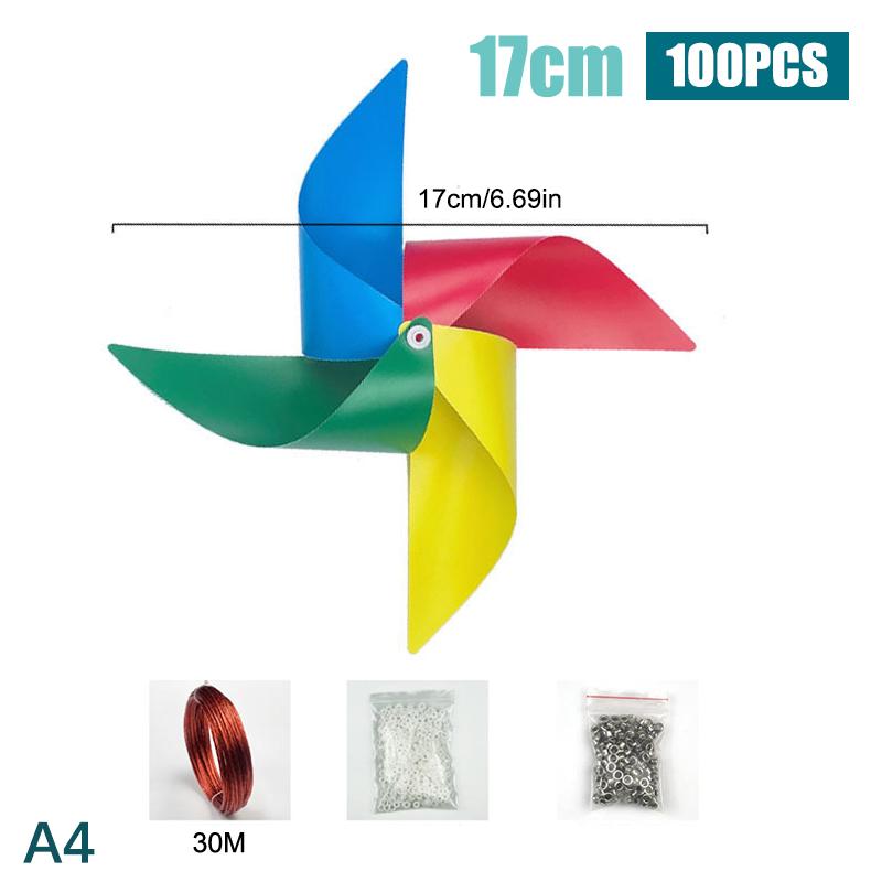 100-Pack Colorful Pinwheel Set - 172327Cm Wind Spinners With Hanging Wire For Party  Garden Decor