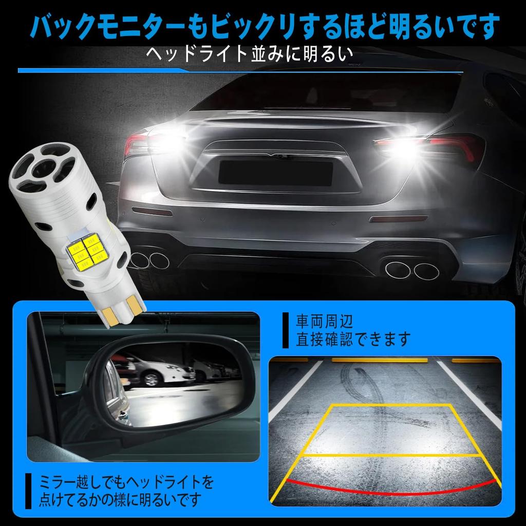 [В комплект поставки входит новый вентилятор охлаждения] Светодиодная задняя фара BLUESEATECt16, суперяркая, W16W9219126000K, белая, 4000 лм, фонарь заднего хода, 12 В, подсветка