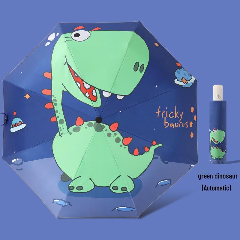 Children's Cartoon Fully Automatic Safety Umbrella: Rain or Shine, Reflective, Foldable, Anti-Rebound Design