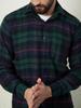 Рубашка из зеленой фланели в клетку - 100% гребенной хлопок, длинный рукав, 180 г/м²