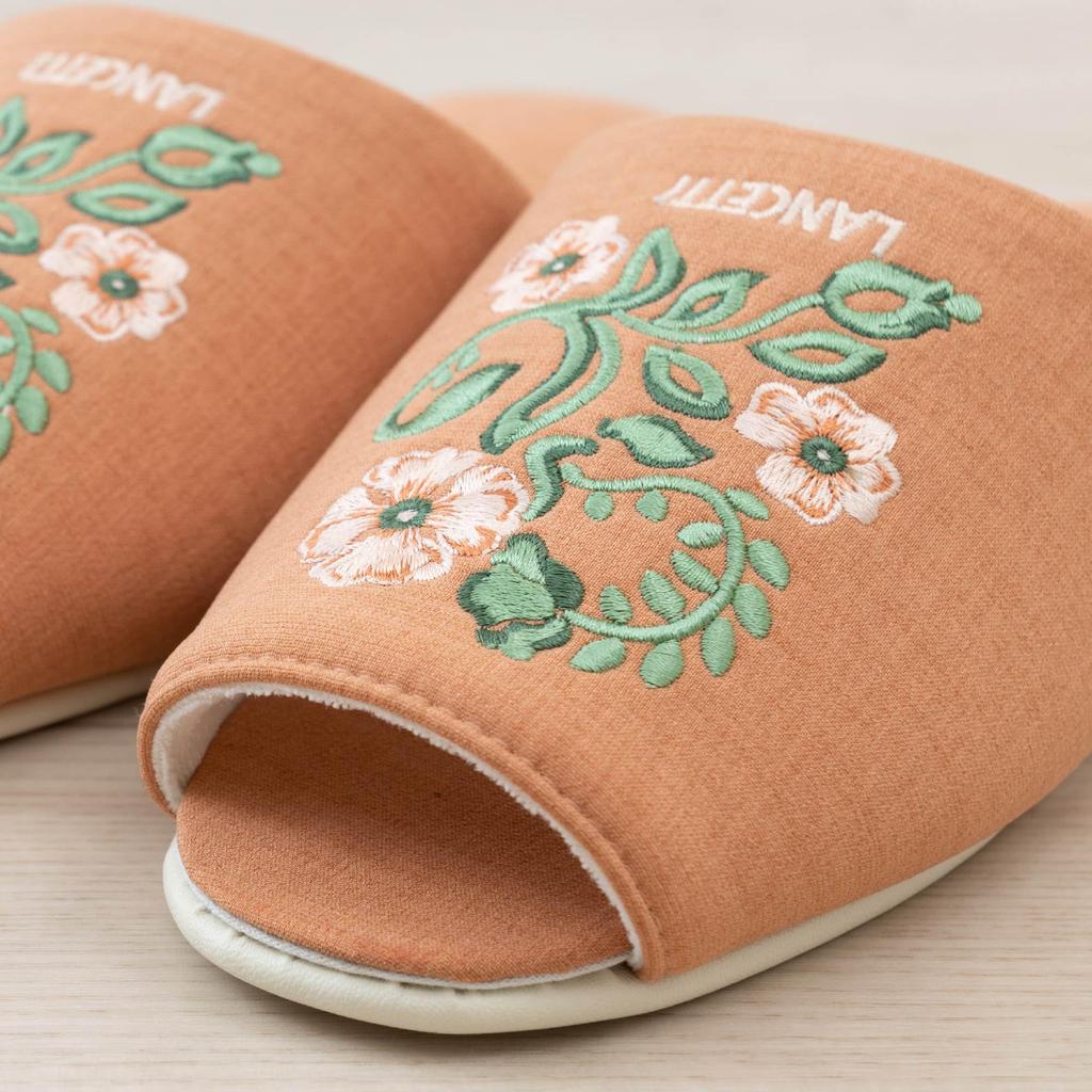 LANCETTI Senko Liguria Size 47171 Slippers, 23.5-25cm, Orange,