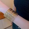 Металл ветер многослойный железный провод открывающийся браслет личность преувеличенный браслет мода легкая роскошь высококачественные ювелирные изделия