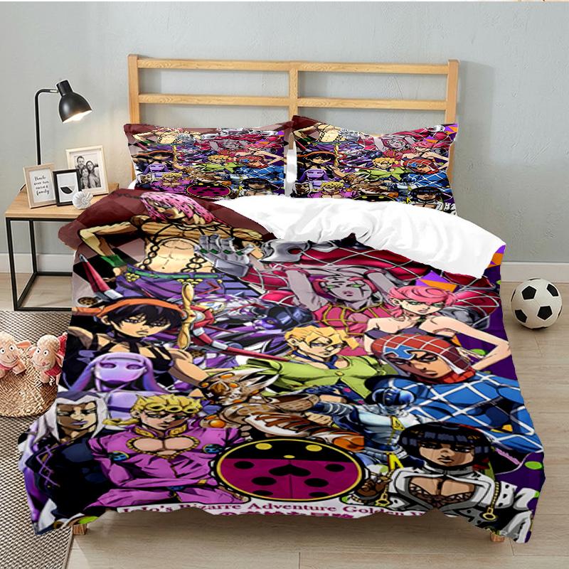 3PCS Jojo Bedding Set Printed Duvet Cover Closure Includes 1 Duvet Cover & 2 Pillowcases for All Seasons Bedroom Decor