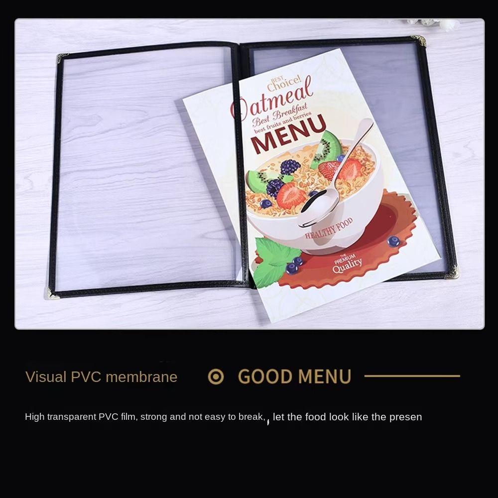 PVC Recipe Book Cover Transparent Menu Paper Holder Waterproof a4 Document Holder DIY Menu Making