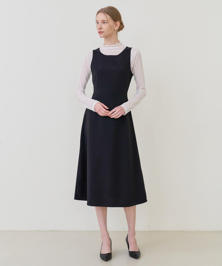 Bye Bye Seop Sleeveless Long Jersey Dress Black [T61]