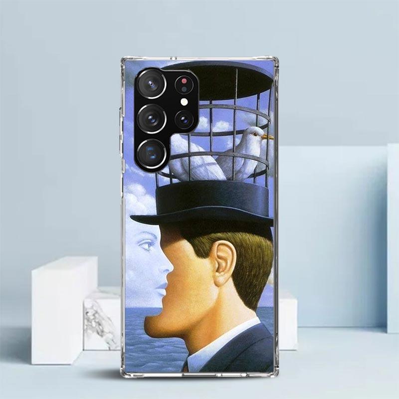Rene Magritte Art Phone Case For Samsung Galaxy S24 S25 Edge S26 Ultra S22 S23 Plus S21 + S20 FE Soft TPU Back Cover Galaxy S22