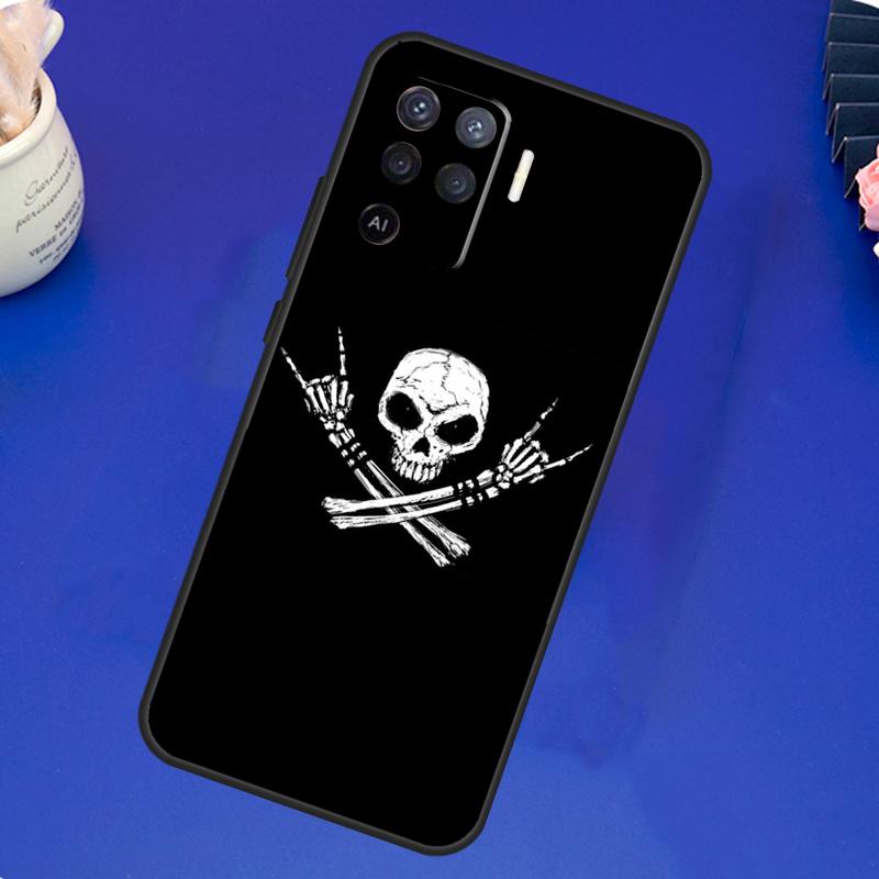 Чехол-скелет со средним пальцем для OPPO A17 A57 A77 A78 A15 A16 A52 A72 A76 A96 A74 A94 A5 A9 A31 A93 A54S A53S A57S