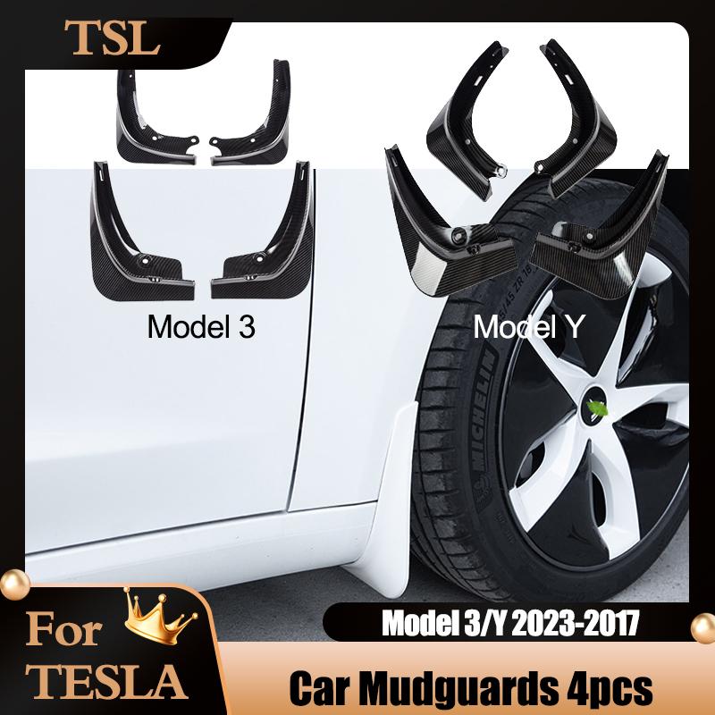 4 шт./компл. для Tesla Model 3 2017 брызговики защитные щитки ABS карбоновое волокно узор брызговик модель Y 2023 2022 авто