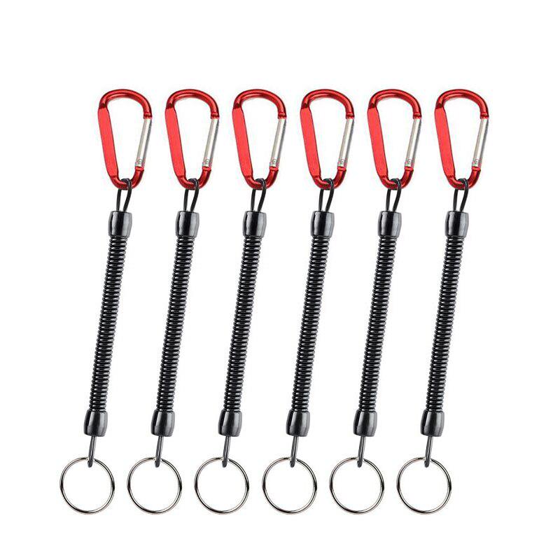 Модный спиральный эластичный брелок для рыбалки, спиральный ремешок, безопасный спиральный карабин, брелок для ключей Sleutelhanger, брелок llavero