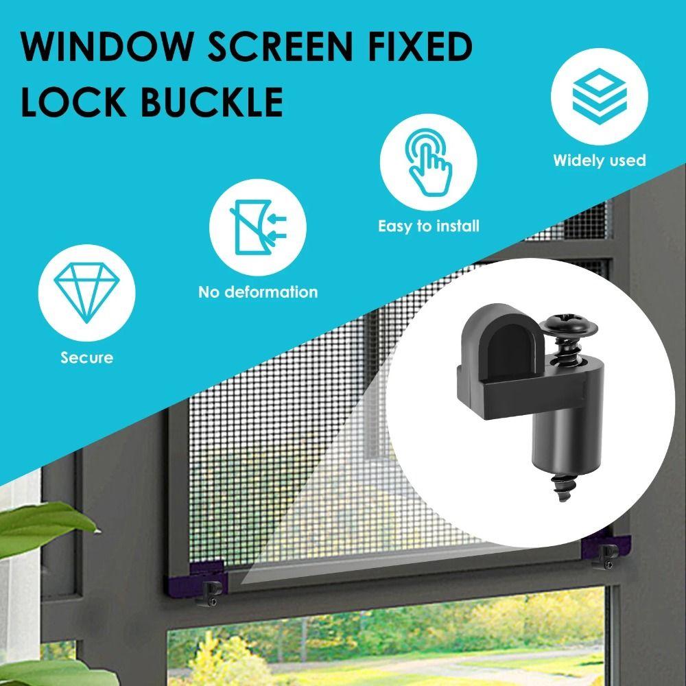24pcs with Screws Window Screen Clips Weather Resistant Offset Design Screen Door Clips Universal Window Fastening Kit