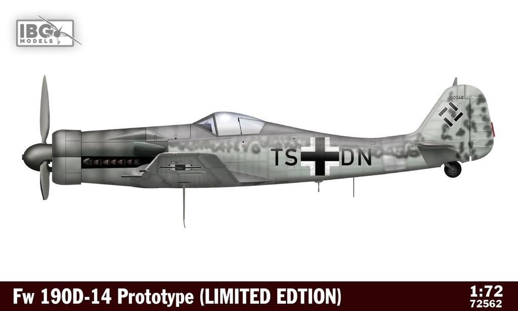 Пластиковая модель немецкого прототипа IBG PB72562 1/72 Focke-Wulf Fw190D-14