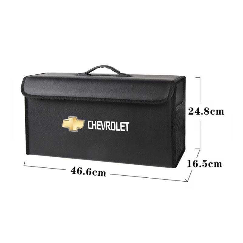 Car Trunk Collapsible Leather Tidying Stowing Box Accessories For Chevrolet Cruze Sonic Silverado Trax Camaro Captiva Equinox SS