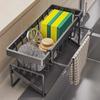 "Stainless Steel Kitchen Sink Organizer for Sponges and Detergent"