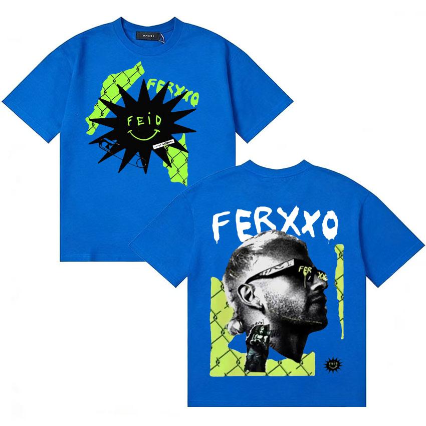 Feid Inter Shibuya La Mafia Fans Gift Merch Tshirt Unisexs Women Summer Fashion T Shirt Teenagers Cotton Oversized Crewneck T Shirt