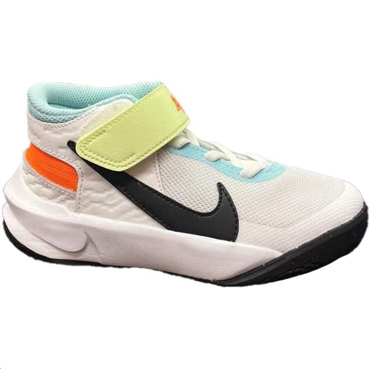 Nike Team Hustle D 10 Slip Resistant Mid top Children's Basketball Shoes White Kids' HJ3497-101