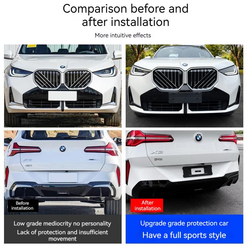 Подходит для BMW X3G45 2025 Углеволокно и черный Автомобильный Передний Бампер после Губы Сплиттер Спойлер Канард Крышка Накладка Декоративные Аксессуары