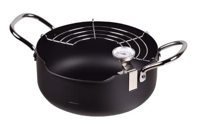 Pearl Metal Кастрюля для темпуры 20 см с IH Легко для фритюра Сделано в Термометр, Совместимая, Наливать, Чугун, Кастрюля, Япония, HB-1892