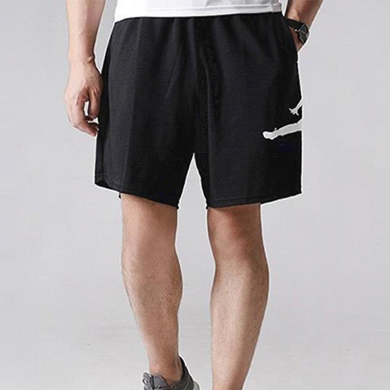 Air Jordan Jumpman Large Logo Printing Sports Knit Shorts Black Men's AQ3116-010