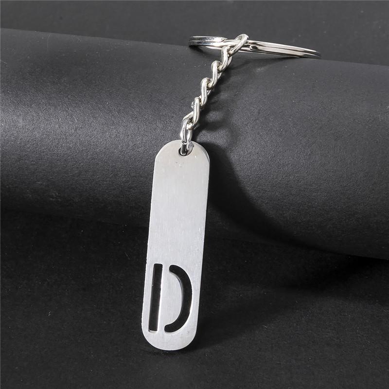 NEW DIY Stainless Steel A-Z Letters Key Chain 26 Alphabet Charm Metal Keyring Men Women Car Key Ring Unique Gift