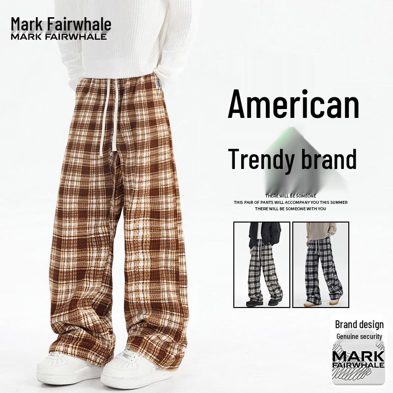MARK FAIRWHALE Men's American Retro Loose Straight Casual Trousers