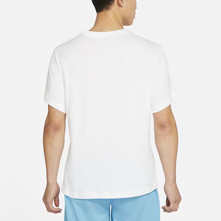 Nike T Shirts Men's White Crew Neck Moderate Straight Fit DB6179-100