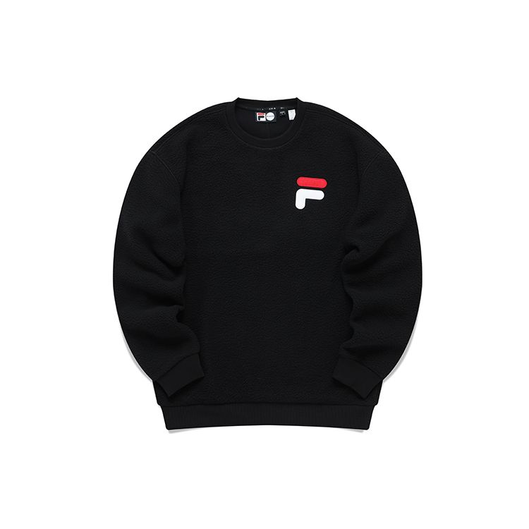 FILA Токио Студия Логотип Принт Флисовый Пуловер Толстовка Унисекс толстовка Черный T11U146202FBK