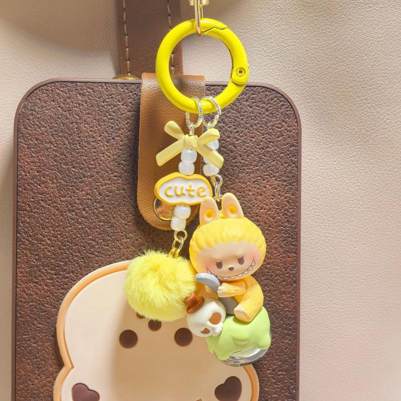Оригинальная цепочка для телефона и брелок Pop Mart серии Hug в виде мороженого, подвеска из зернистой кожи для женской сумки
