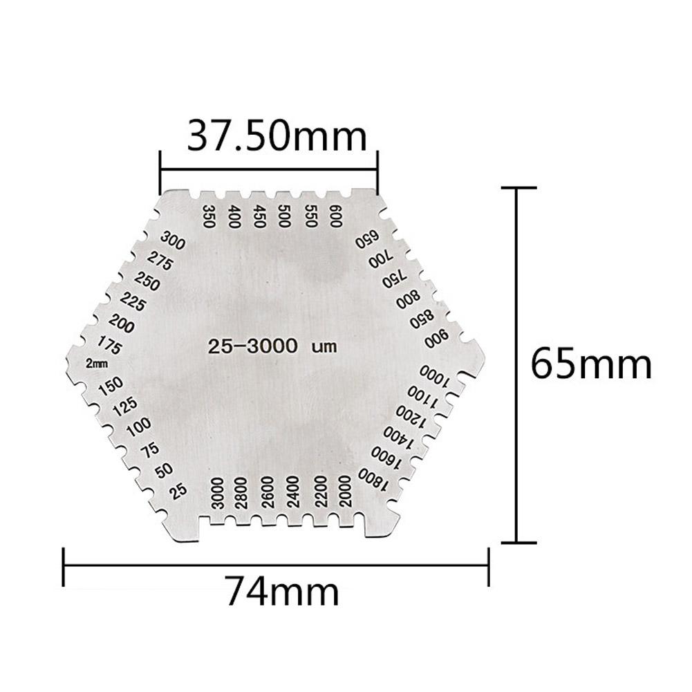 Thickness Gauge High Precision Stainless Steel Hexagon Paint Card Wet Film Comb Thickness Gauge