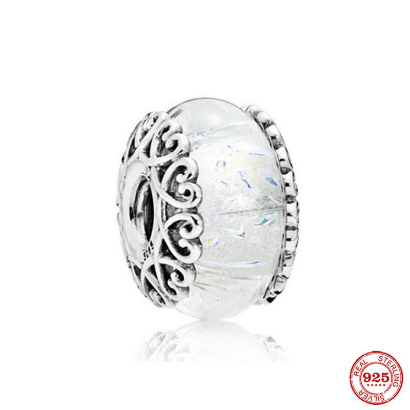 925 Sterling Silver Murano Glass Red Beads Blue Pink Purple Round Charm Plata De Ley 925 For Original Bracelet Jewelry