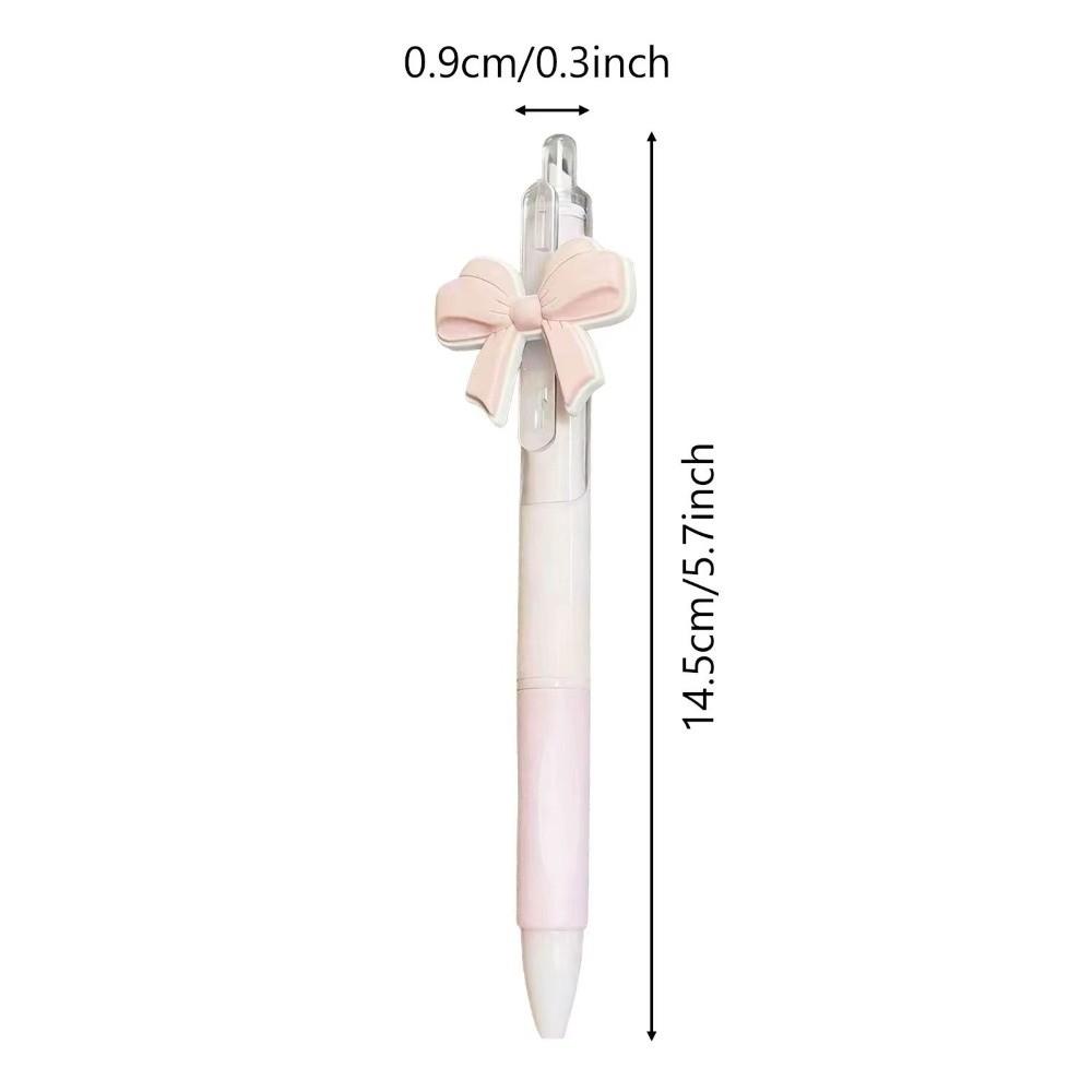 10pcs Set Pink Ballpoint Pen Bow Knot Design Sign Pen Cute Gel Pen Student Stationery