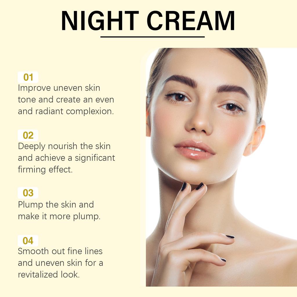 Ночной крем для укрепления кожи лица Питательный, осветляющий, увлажняющий, увлажняющий, разглаживающий морщины, увлажняющий крем для ухода за кожей