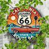 Винтажная металлическая жестяная табличка Route 66 Калифорния Настенное искусство Домашний бар Декор гаража