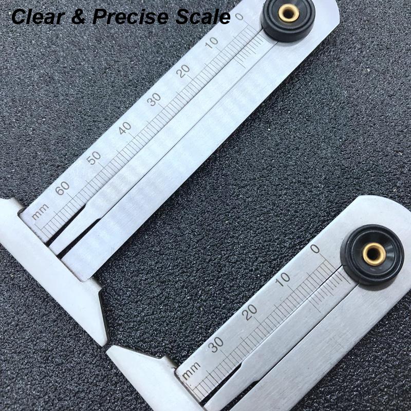 Tire Depth Meter Gauge Tyre Thread Caliper Checker Ruler Gage Groove Measure Tool Stainless Steel Auto Car Truck Depthometer