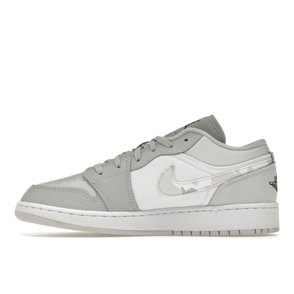 Детские кроссовки Air Jordan 1 Low SE GS White Camo Photon-Dust Grey-Fog DD3234-100