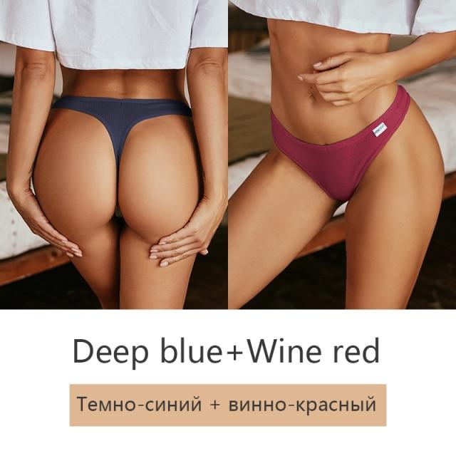 FINETOO 2 шт./компл., женские хлопковые трусики-стринги M-XL, женские трусы с Т-образной спинкой, модное нижнее белье с V-образной талией, удобные трусики для девочек, нижнее белье 2021
