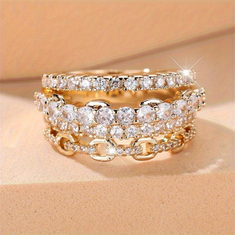 1 шт. золотистого цвета с белым камнем, полое кольцо, обручальное кольцо, ювелирные изделия на День святого Валентина