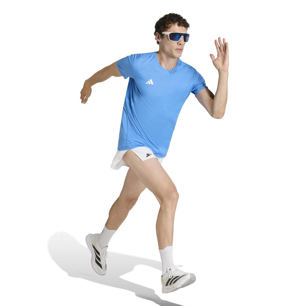 Adidas Men's Adizero E Running Short Sleeve T-Shirt, IEJ32, Ray Blue (KA2937), Size L