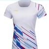 Li Ning Badminton Competition Series Striped Round Neck Pullover Straight Fit Sports Short Sleeve T-Shirt Women Tops White AAYU224-2